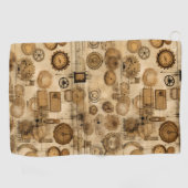Serviette De Golf Grunge Rustic Steampunk Horloge (4) (Horizontal)