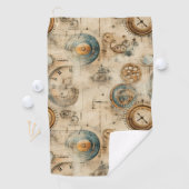 Serviette De Golf Grunge Rustic Steampunk Horloge (7) (En situation)