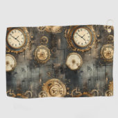 Serviette De Golf Grunge Rustic Steampunk Horloge (8) (Horizontal)