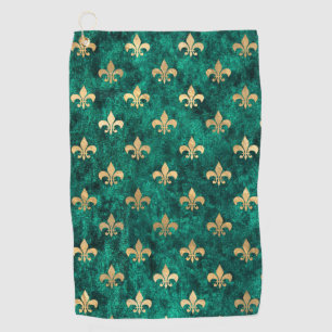 Serviette De Golf Grunge Vert Velours Fleur De Lis Mardi Gras