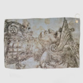 Serviette De Golf Guerrier casqué de Léonard  (Horizontal)