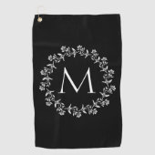 Serviette De Golf Guirlande florale de monogramme (Devant)