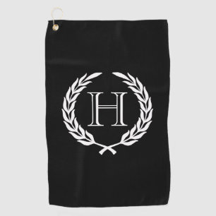 Serviette De Golf Guirlande noire et blanche de laurier