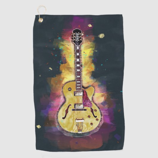 Serviette De Golf Guitare personnalisée cool (Devant)