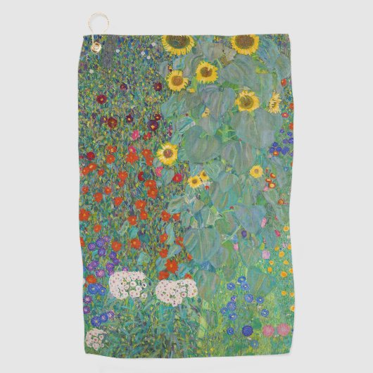 Serviette De Golf Gustav Klimt - Jardin de campagne avec tournesols (Devant)