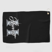 Serviette De Golf H Faux Diamond Monogramme (Horizontal)