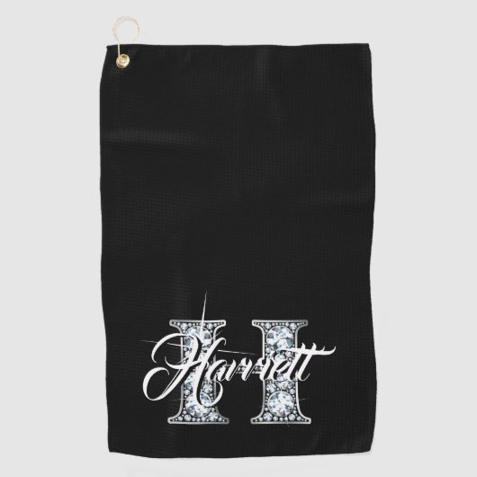 Serviette De Golf H Faux Diamond Monogramme (Devant)