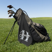 Serviette De Golf H Faux Diamond Monogramme (Vert)