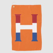 Serviette De Golf H Monogramme superposé sur le drapeau NLD ou sur l (Devant)