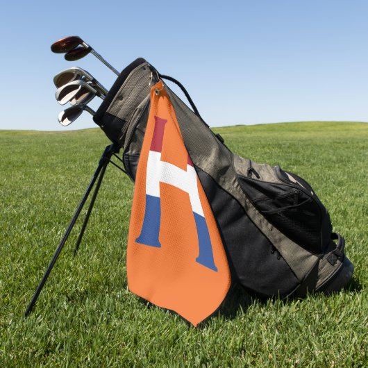 Serviette De Golf H Monogramme superposé sur le drapeau NLD ou sur l (Vert)