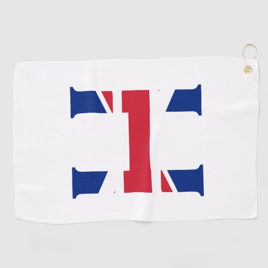 Serviette De Golf H Monogramme superposé sur le drapeau Union Jack g (Horizontal)