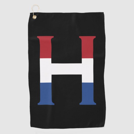Serviette De Golf H Monogramme superposé sur l'indicateur NLD sur le (Devant)