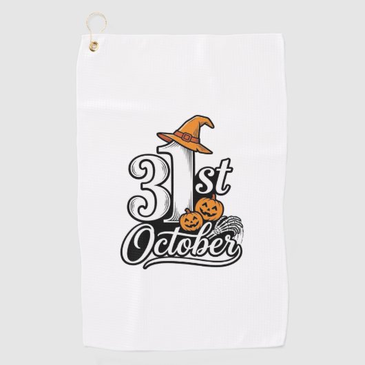 Serviette De Golf Halloween 31 octobre typographie conception de t-s (Devant)