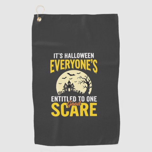 Serviette De Golf Halloween à tous intitulé un modèle de peur_1 (Devant)