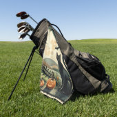 Serviette De Golf Halloween/Automne/Automne/citrouille/chat (Vert)