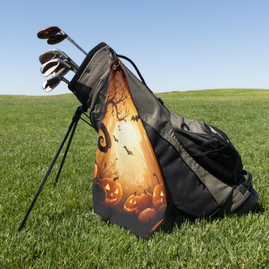 Serviette De Golf Halloween/chauve-souris/Citrouille/automne (Vert)