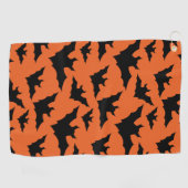 Serviette De Golf Halloween chauves-souris noires orange cool éffray (Horizontal)