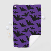 Serviette De Golf Halloween chauves-souris violet cool éffrayant mot (En situation)