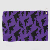 Serviette De Golf Halloween chauves-souris violet cool éffrayant mot (Horizontal)