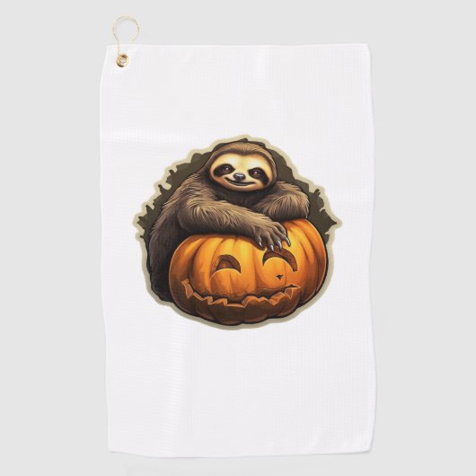 Serviette De Golf Halloween classique à thème Sloth T-shirt (Devant)