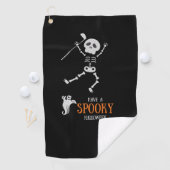 Serviette De Golf Halloween de golf avec Skeleton golfeur éffrayant (En situation)