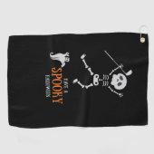 Serviette De Golf Halloween de golf avec Skeleton golfeur éffrayant (Horizontal)