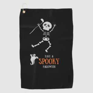 Serviette De Golf Halloween de golf avec Skeleton golfeur éffrayant