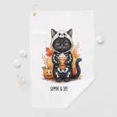 Serviette De Golf Halloween éffrayant Cute Cat (En situation)