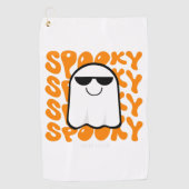 Serviette De Golf Halloween Éffrayant orange noir (Devant)