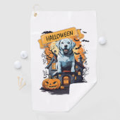SERVIETTE DE GOLF HALLOWEEN ET CHIEN (En situation)