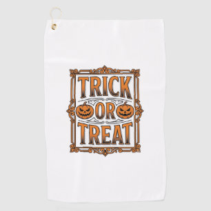 Serviette De Golf Halloween Farce Friandise Citrouilles Crânes Gravu