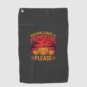 Serviette De Golf Halloween Feuilles d'Automne et Citrouilles S'il V