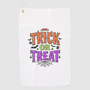 Serviette De Golf Halloween Friandise Drôle Toile d'araignée Rétro_1