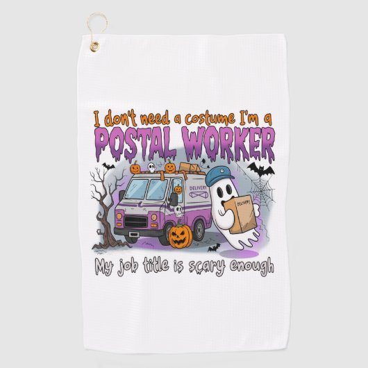 Serviette De Golf Halloween Ghost, Postal Worker (Devant)