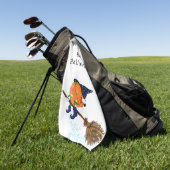 Serviette De Golf Halloween Golf Towel Witch Citrouille Flying Broom (Vert)