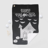 Serviette De Golf Halloween la nuit avec Haunted House, chauves-sour (En situation)