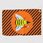 Serviette De Golf Halloween Magic Bee Witch Orange et Black Stripes (Horizontal)