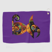 Serviette De Golf Halloween/mystique/chat/chute (Horizontal)