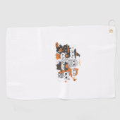 Serviette De Golf halloween pour chat mignon squelette fantôme drôle (Horizontal)