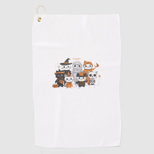 Serviette De Golf halloween pour chat mignon squelette fantôme drôle (Devant)