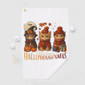Serviette De Golf Halloween Thanksgiving Noël Happy HalloThanks (En situation)