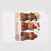 Serviette De Golf Halloween Thanksgiving Noël Happy HalloThanks (Horizontal)