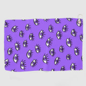 Serviette De Golf Halloween violet éffrayante des yeux mal (Horizontal)