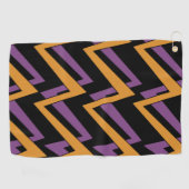 Serviette De Golf Halloween Zig Zags Orange Violet (Horizontal)