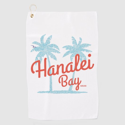 Serviette De Golf Hanalei Bay Island de Kauai, Hawaii Souvenir (Devant)