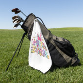 Serviette De Golf Happy Easter 2026 Cute Bunny Rabbit Easter Day Wom (Vert)