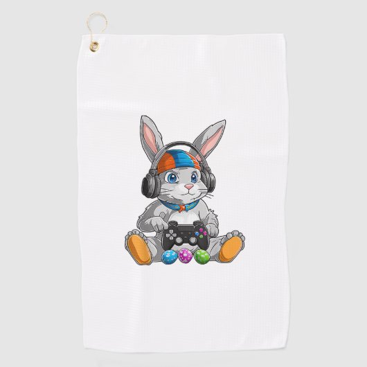 Serviette De Golf Happy Easter Day Bunny Egg Funny Boys Girls Kids G (Devant)