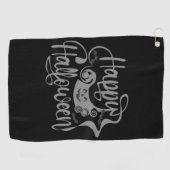 Serviette De Golf Happy Halloween chauves-souris Jack-o'-lantern (Horizontal)