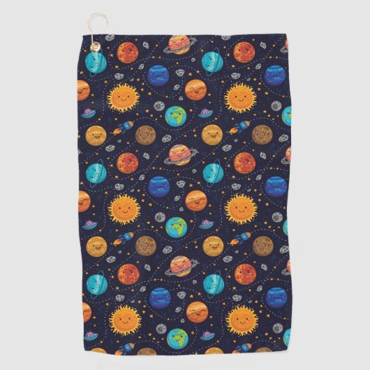 Serviette De Golf Happy Planets Golf Towel (Devant)