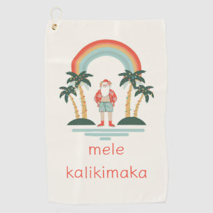 Serviette De Golf Hawaïen/arc-en-ciel/Palms Père Noël